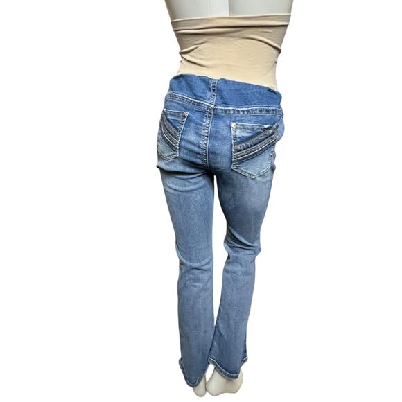 Indigo Blue Maternity Bootcut Jeans Secret Fit Belly® Medium Wash Size M - Picture 13 of 16